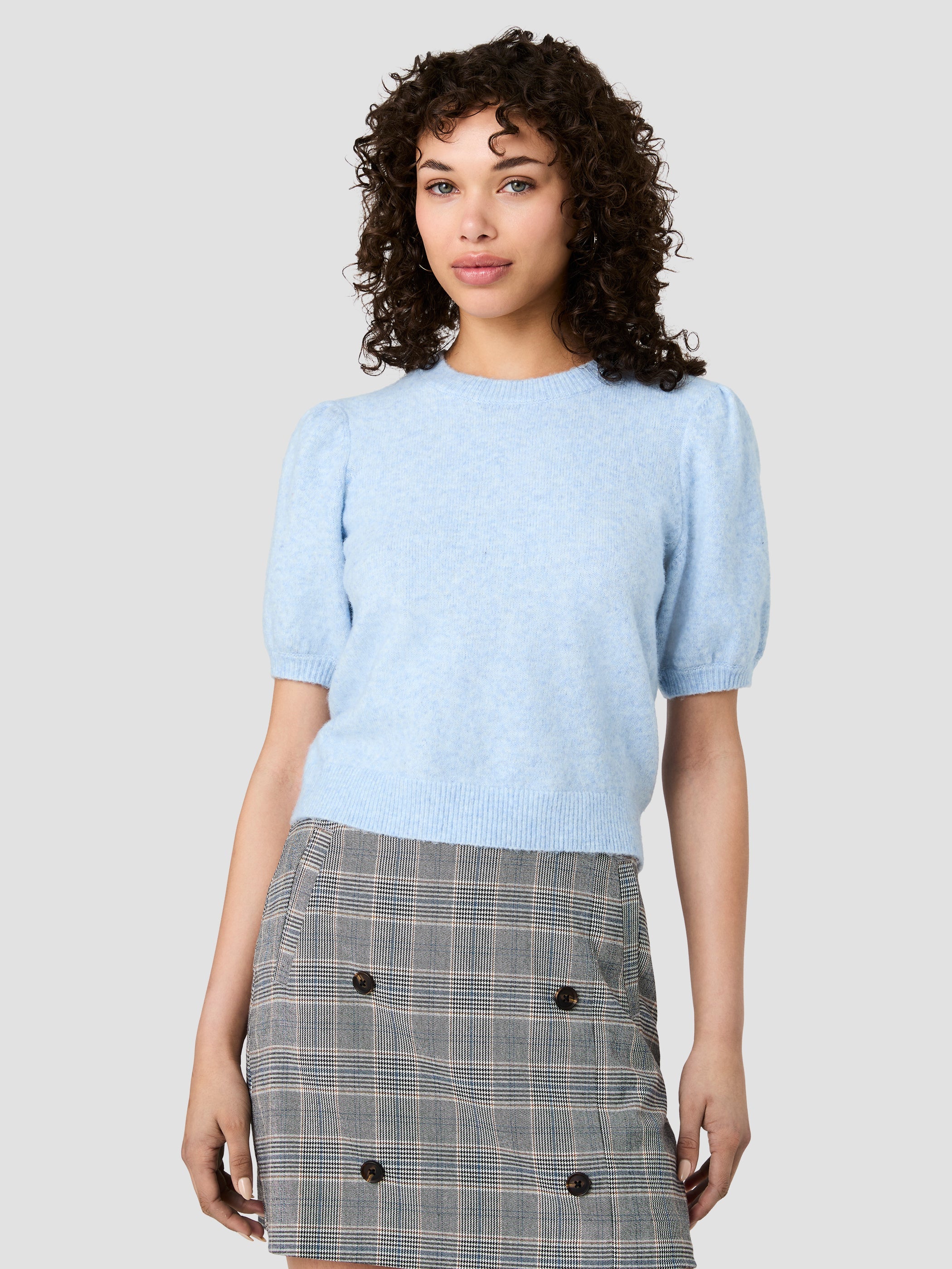 Yulia Knit Puff Sleeve Top