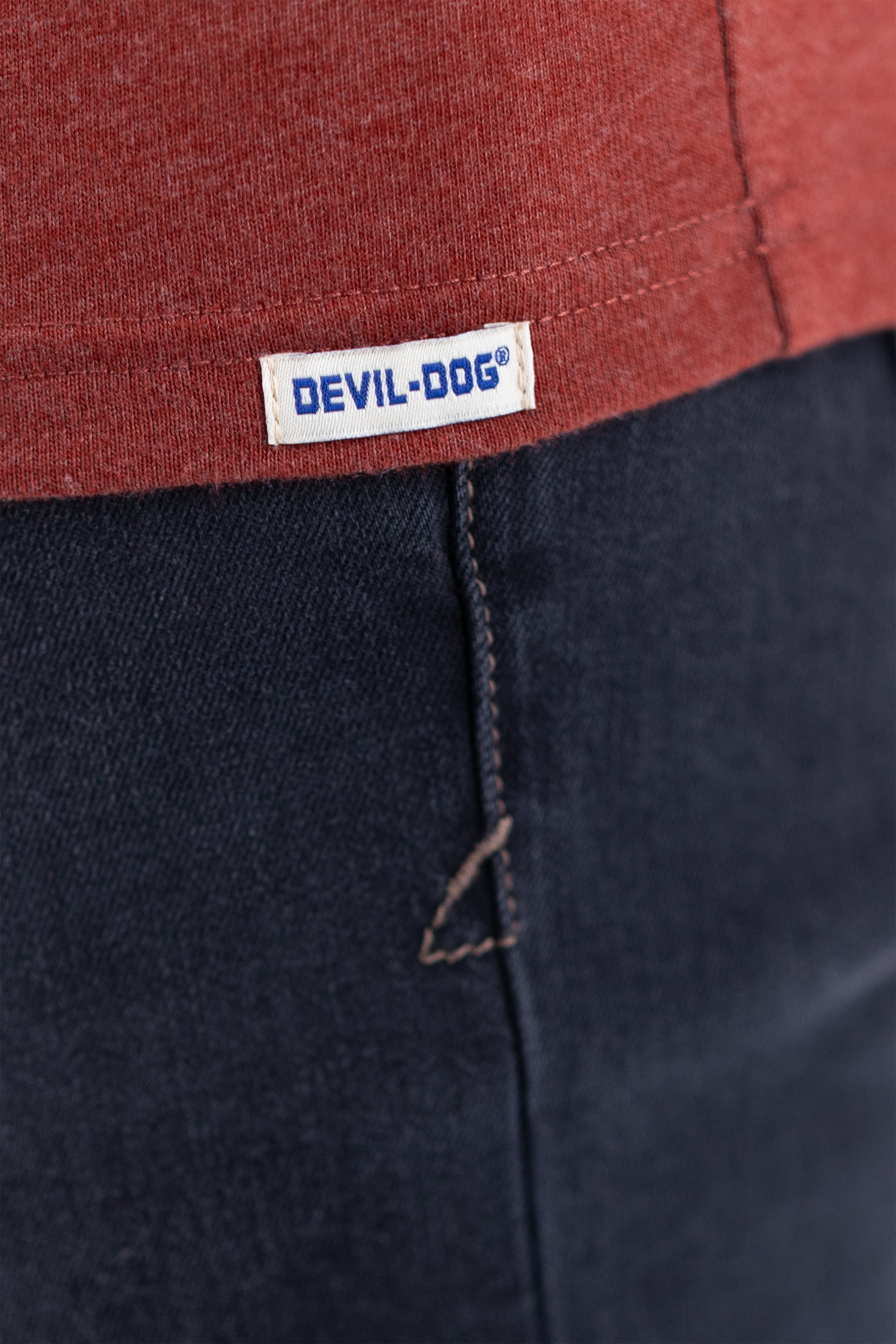 Long Sleeve Vintage Henley - Fired Brick