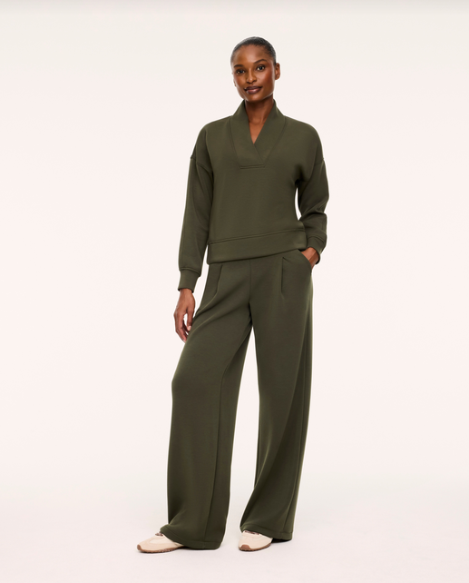 SPANX V-Neck Long Sleeve Top-Monstera