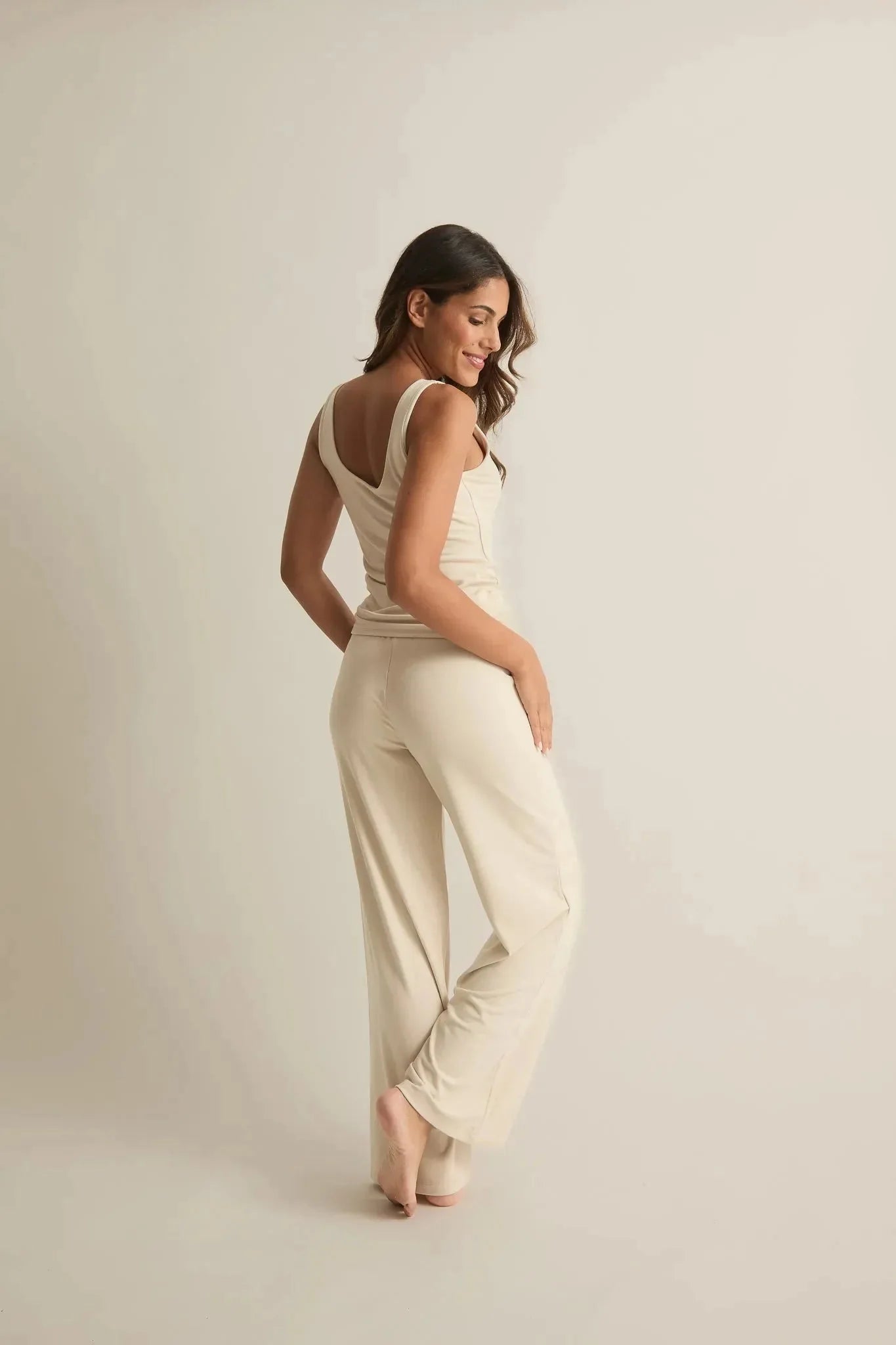 Soft Collection Straight Leg Pant-Oatmeal-FP