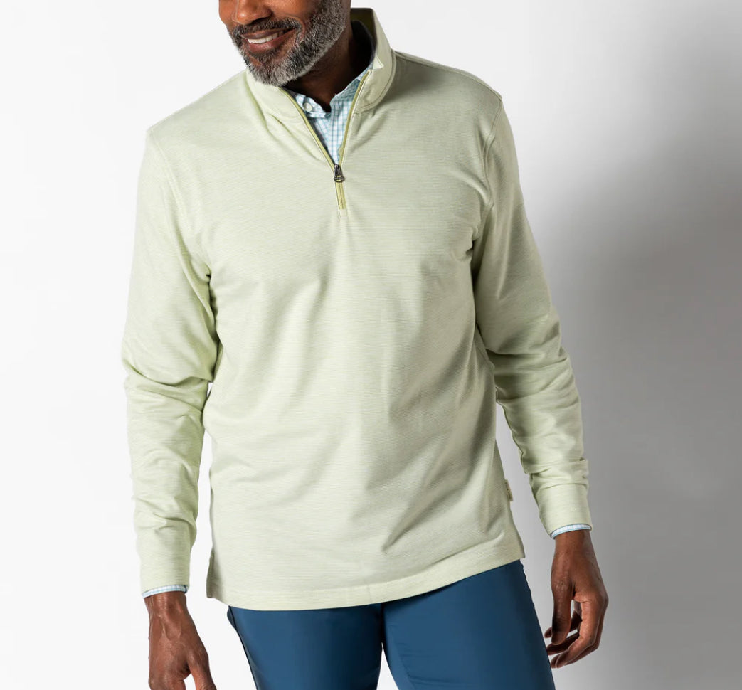 Wakeman Stripe 1/4 Zip - Pear Green