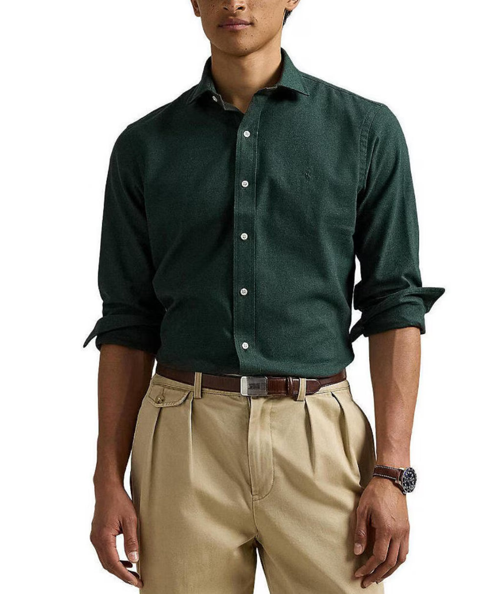 Performance Brushed Twill Sport Shirt - Landmark Green