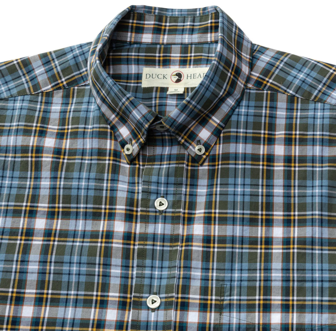 Hamlett Plaid Cotton Sport Shirt - GREEN