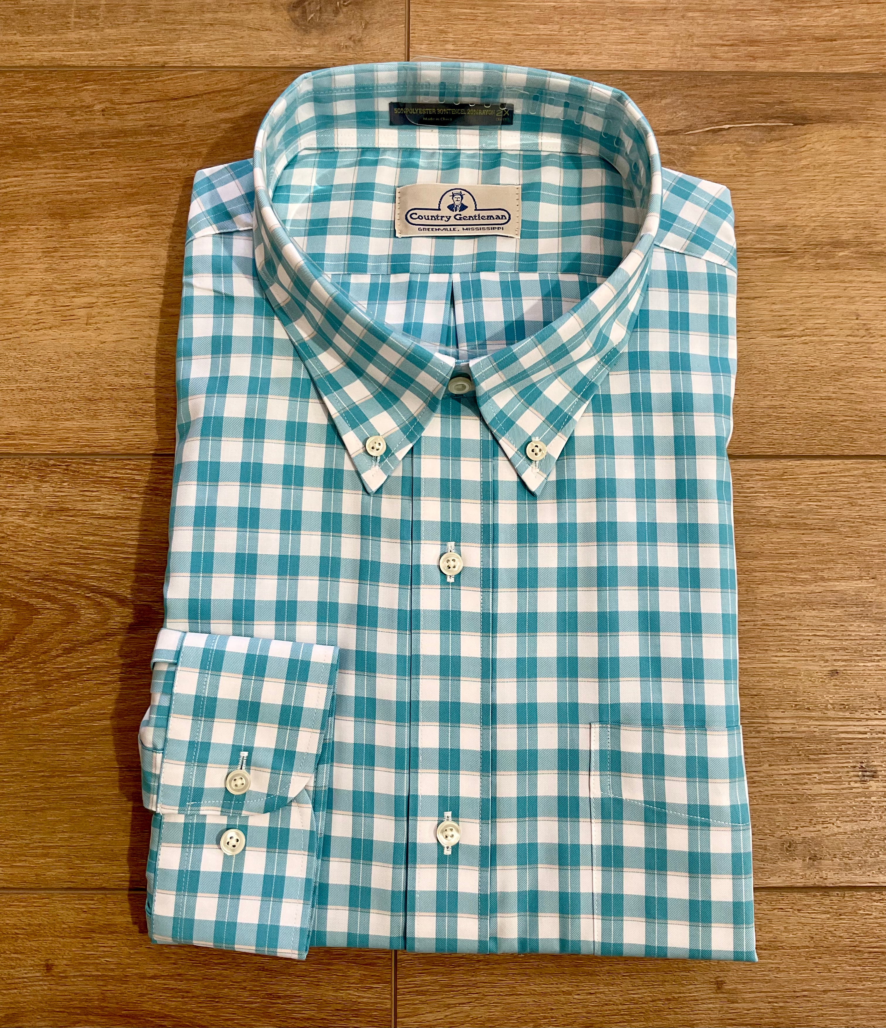 Performance Gingham - Sea Green