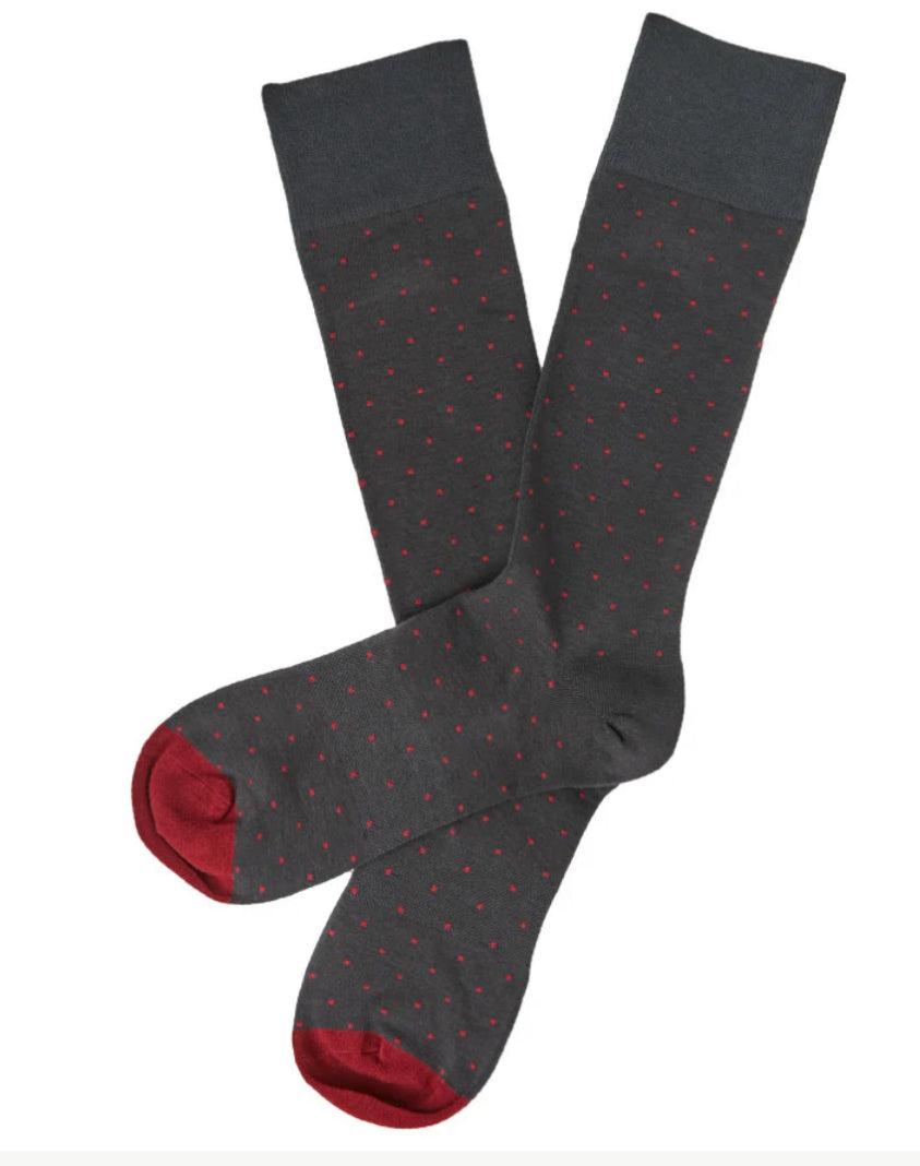 Charcoal Dot Mid Calf Socks