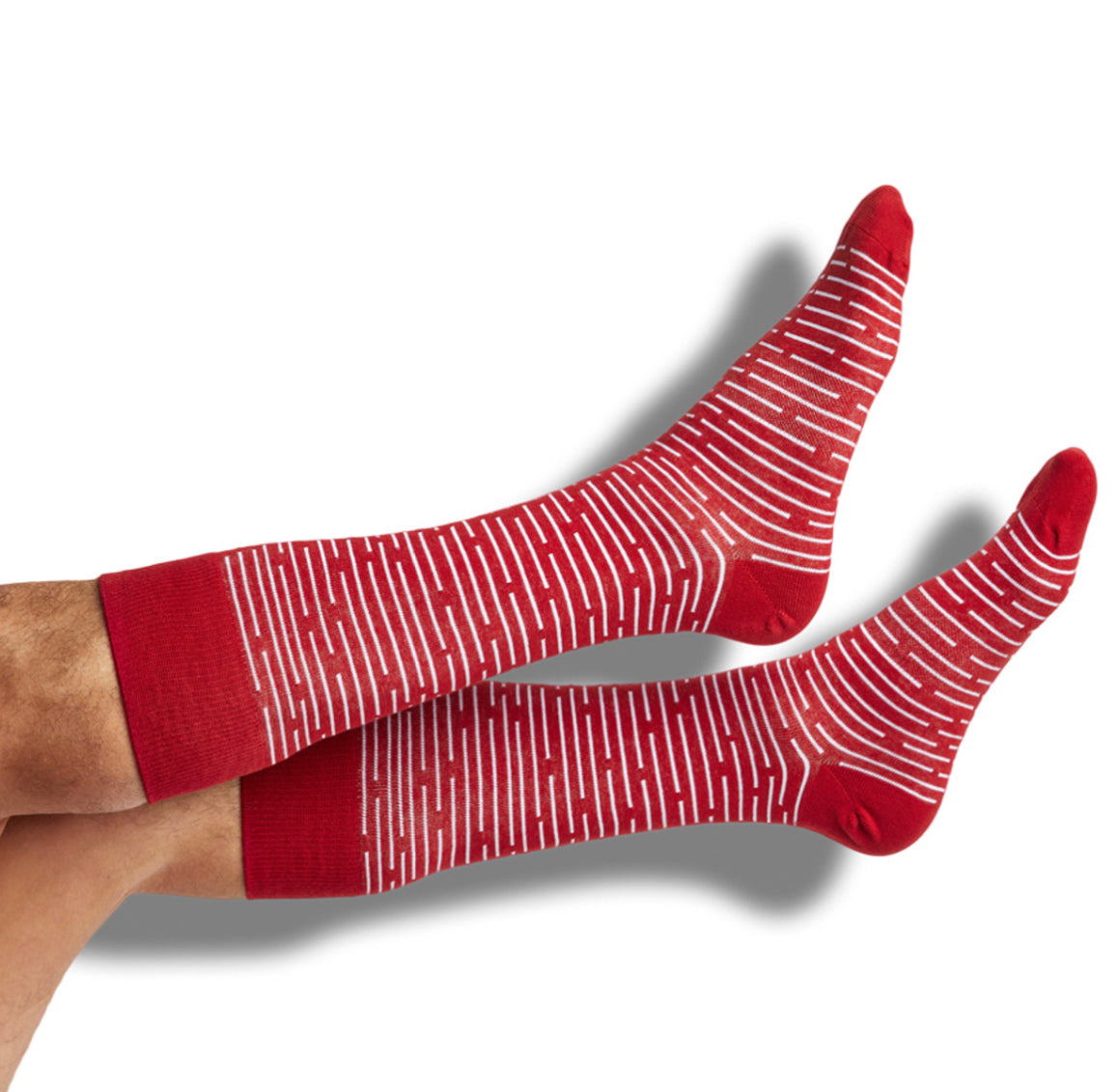 Crimson Broken Stripe Dress Sock