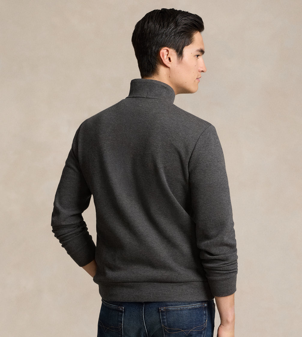 Mesh Knit Quarter Zip - WINDSOR GREY