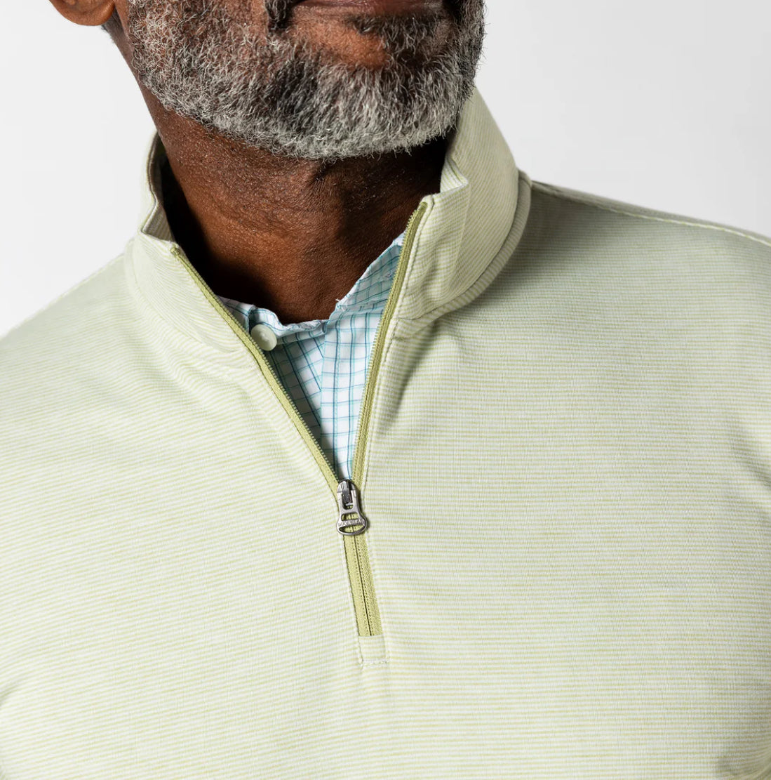 Wakeman Stripe 1/4 Zip - Pear Green