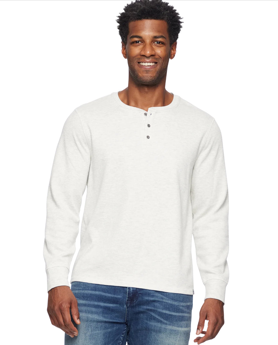 Chatsworth Soft Waffle Henley - Cream