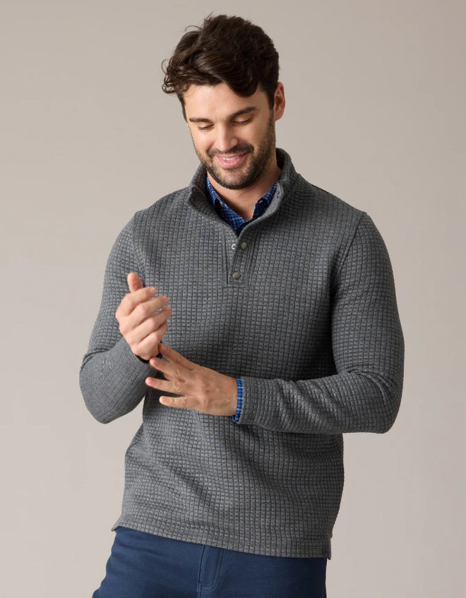 Silverton Quilted Snap 1/4 Zip - Charcoal Heather
