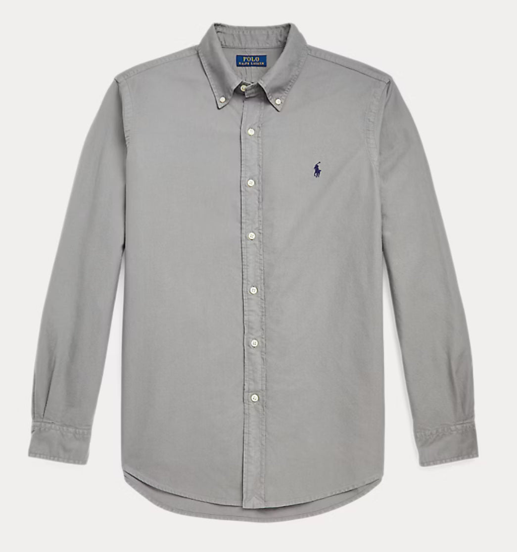 Garment Dyed Oxford Shirt - Perfect Grey