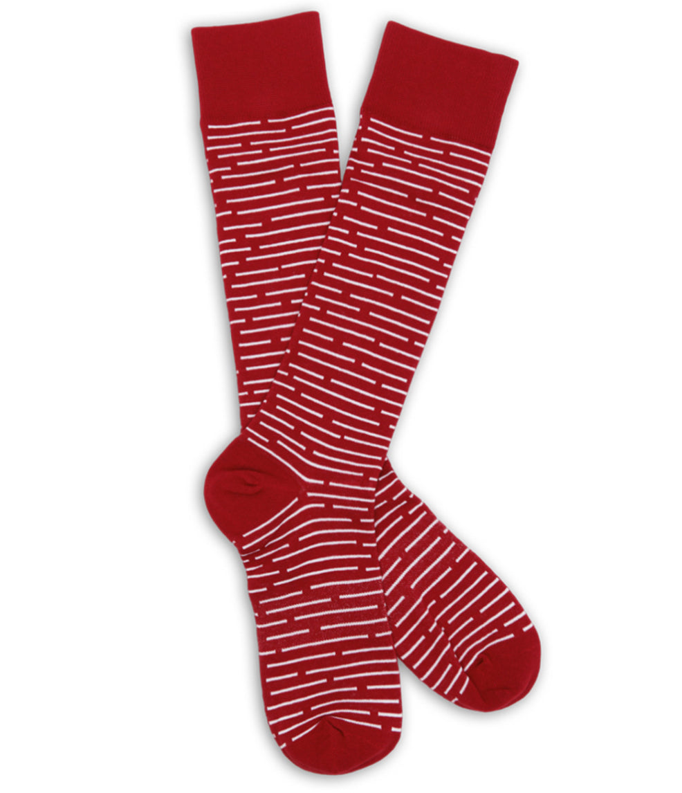 Crimson Broken Stripe Dress Sock