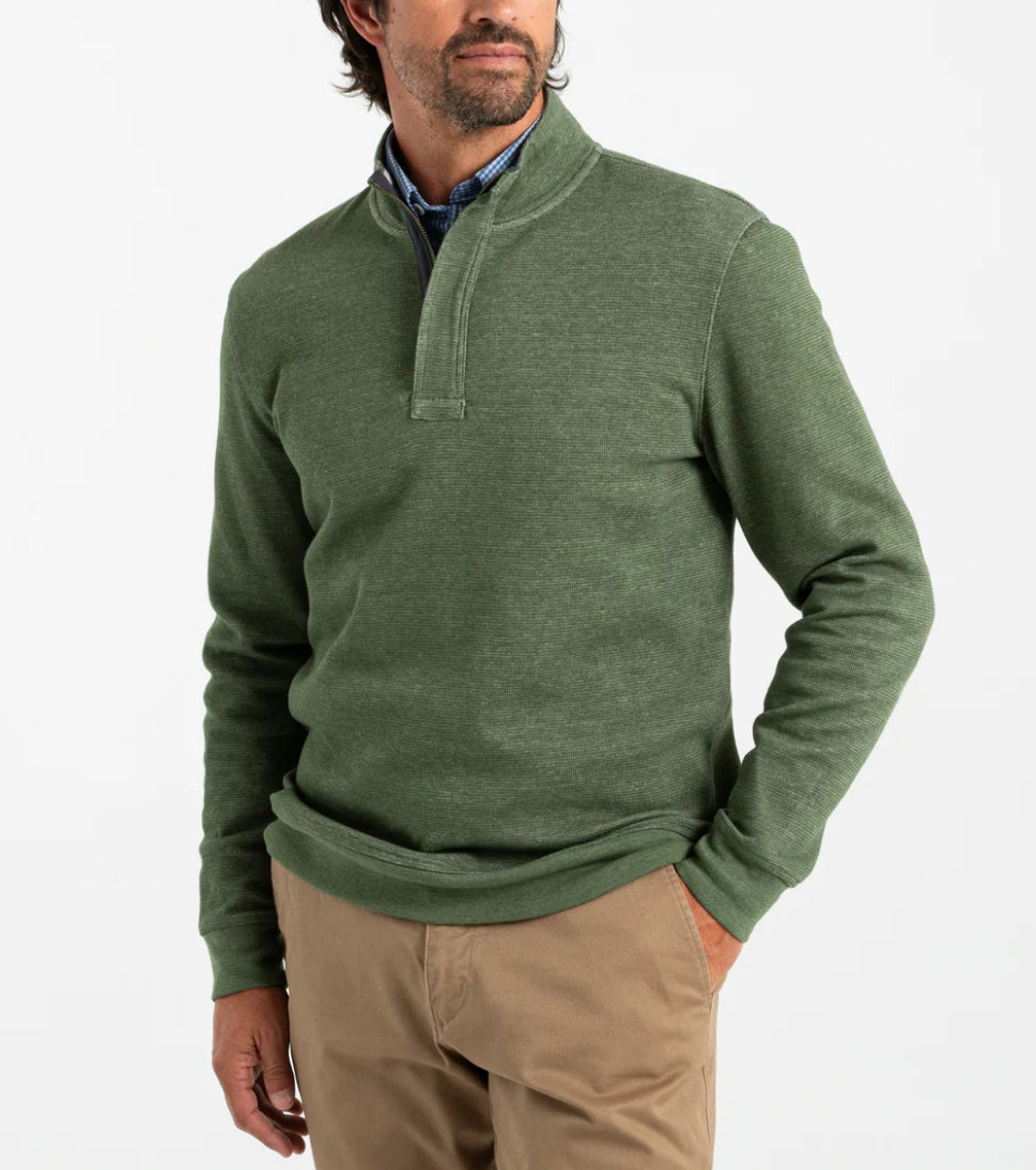 Bearing Pique Pullover - Pine Green