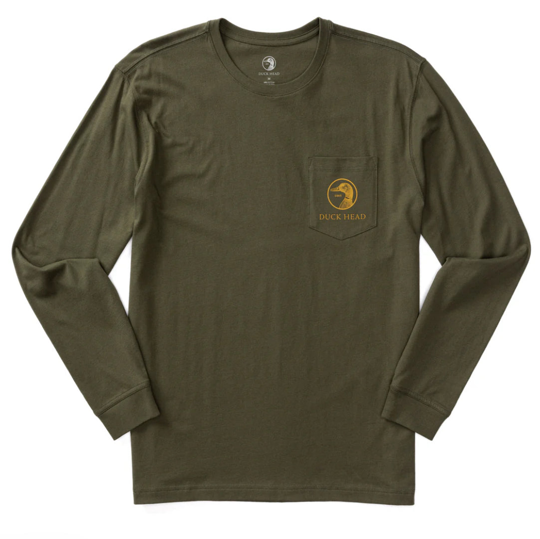 Flying Mallard Long Sleeve Tshirt - Dark Forest