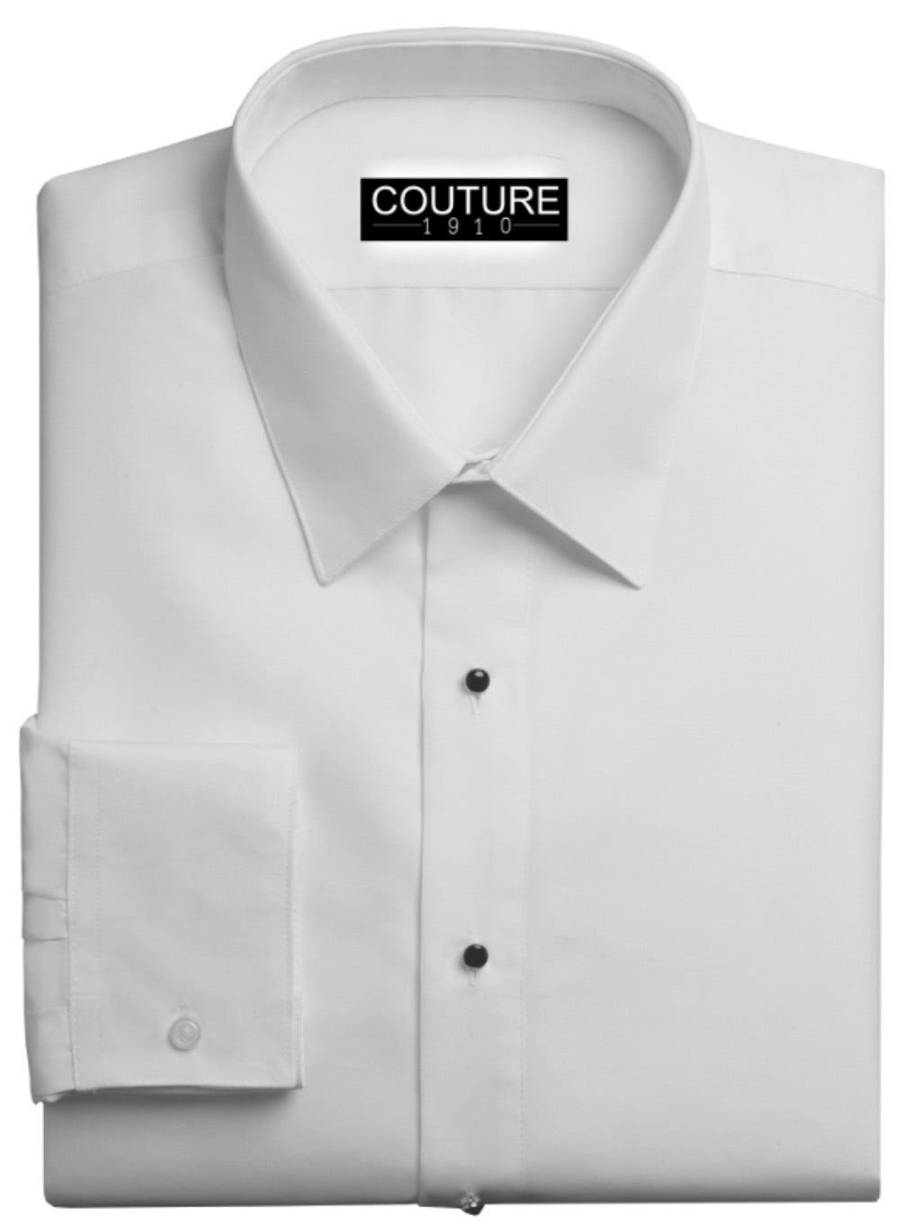 White Tuxedo Shirt - Plain Front Microfiber