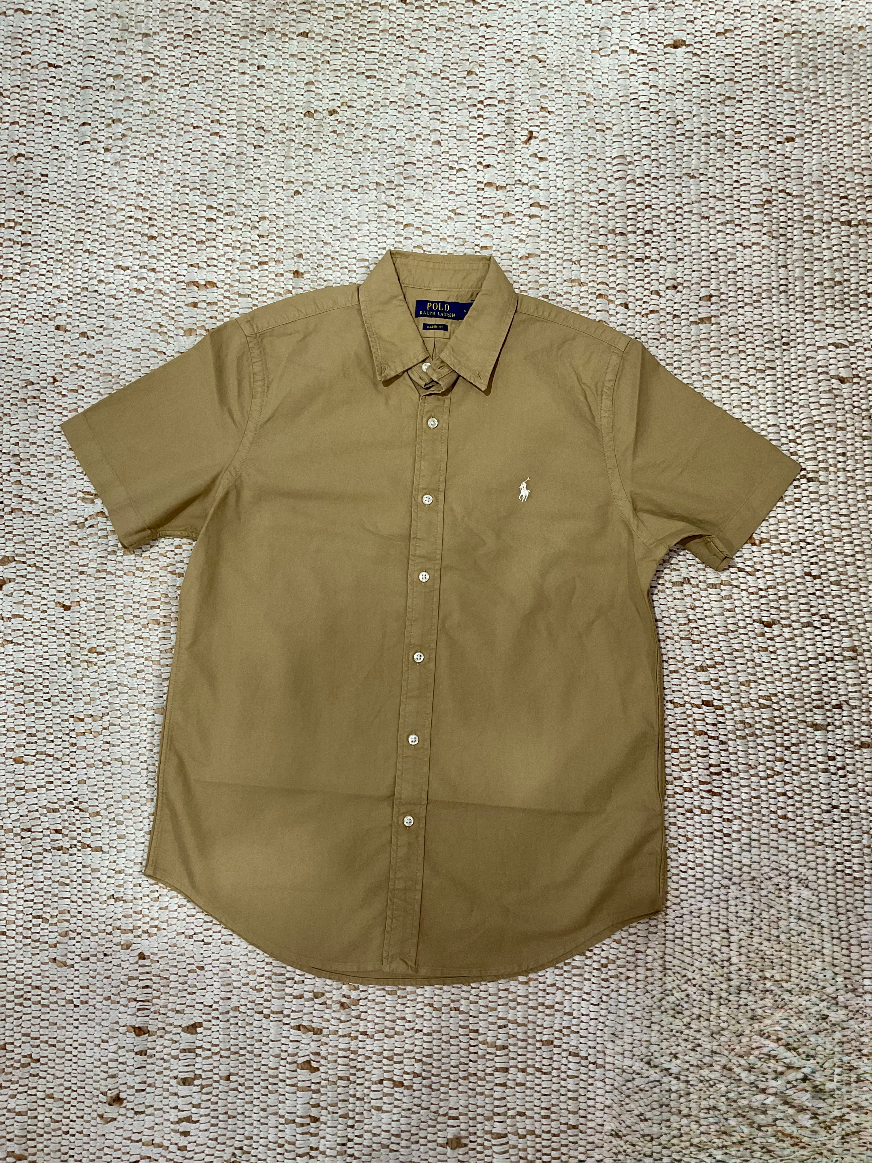 Garment Dyed Short Sleeve Oxford - Cafe Tan