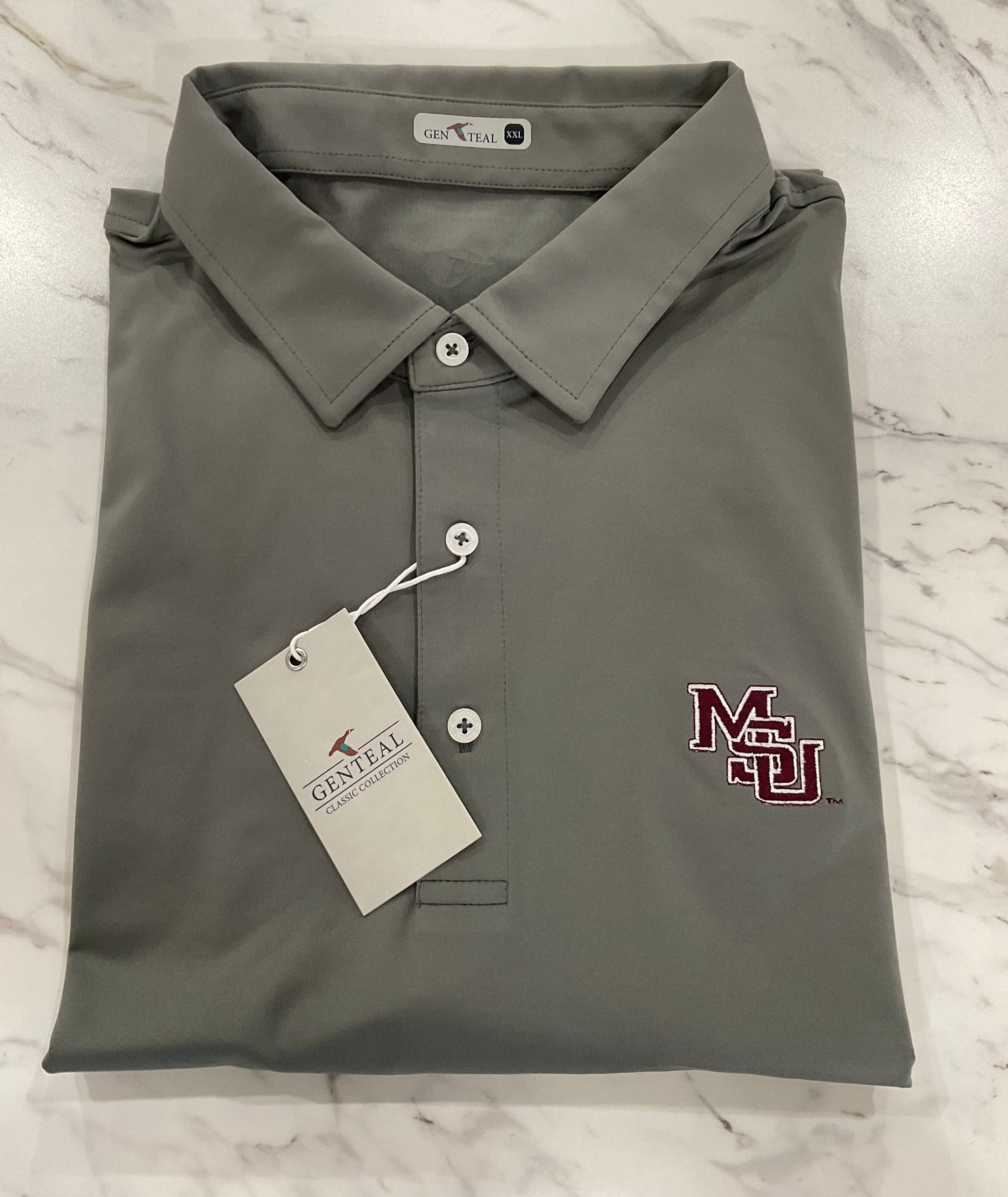 MSU Solid Collegiate Polo - DARK CHARCOAL