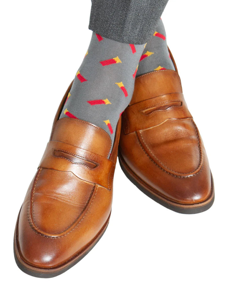 Steel Grey Shotgun Shell Socks