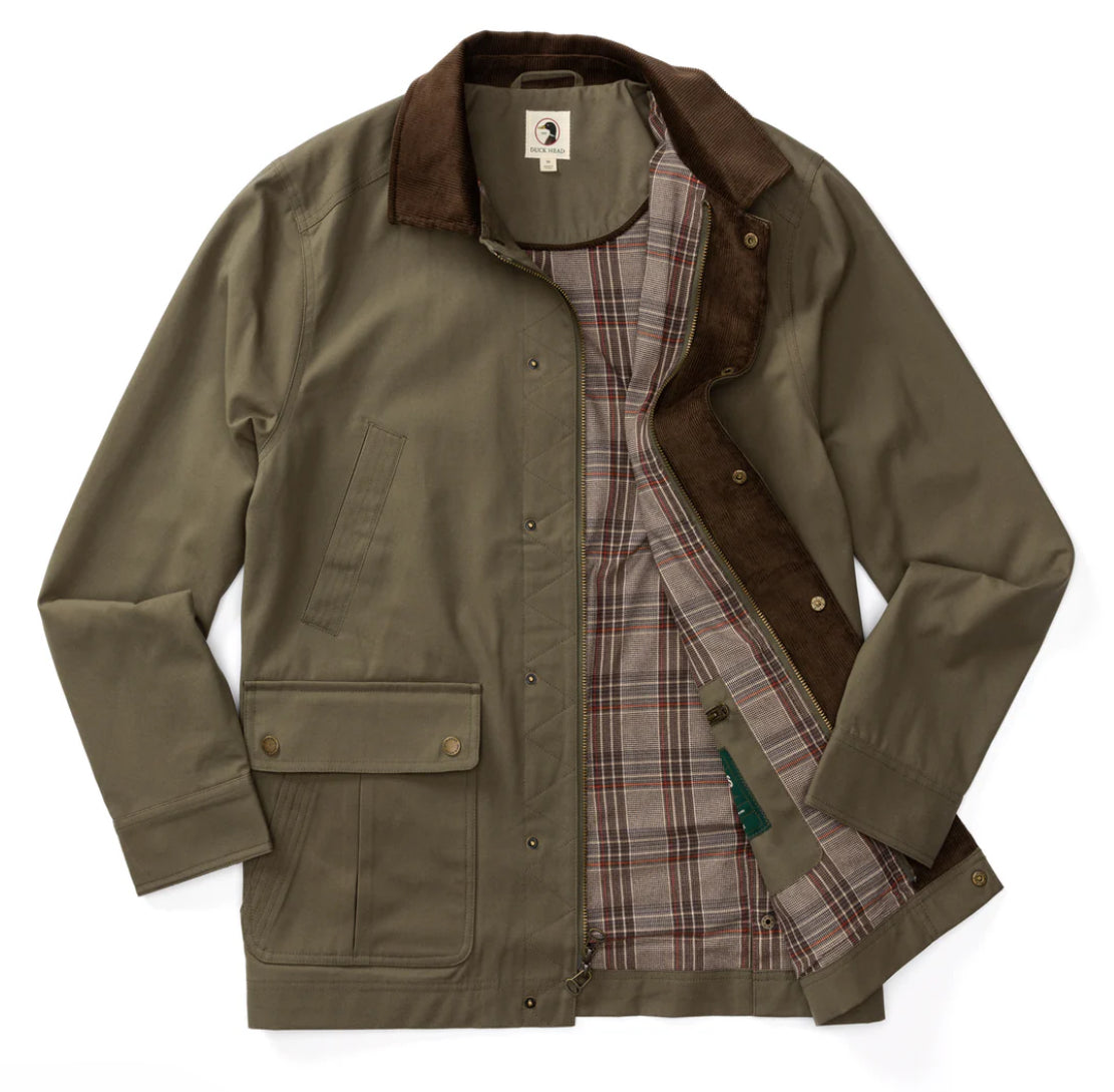 Waxed Canvas Duck Jacket - Dark Olive