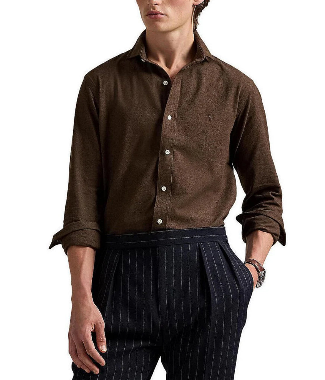 Performance Brushed Twill Sport Shirt - Alpine Brown