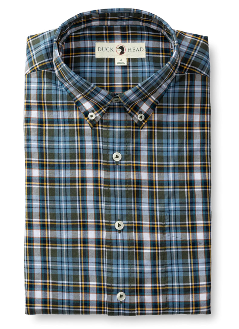 Hamlett Plaid Cotton Sport Shirt - GREEN