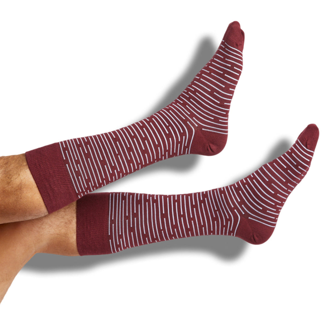 Maroon Broken Stripe Dress Socks