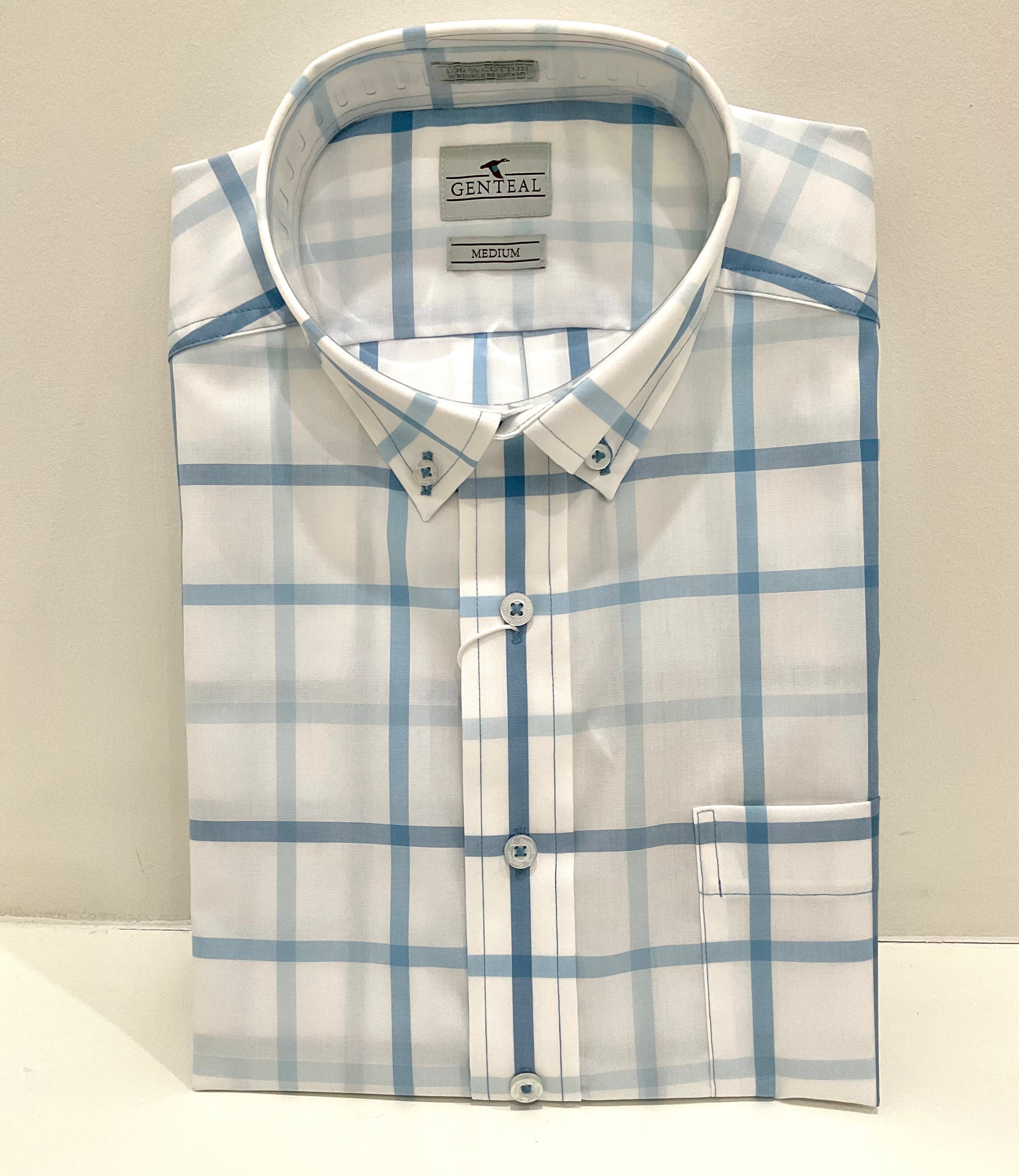 Windowpane Sport Shirt - Sky Blue