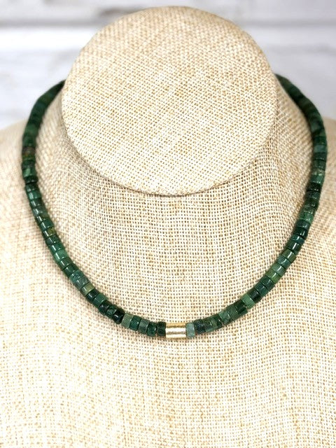 Natural Green Beaded Choker