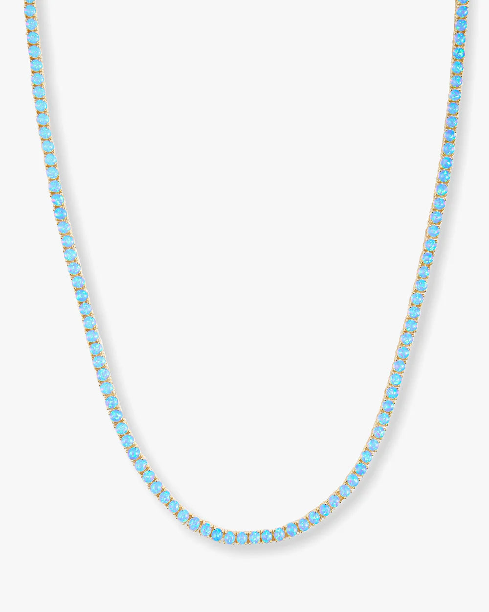 Grand Heiress Blue Opal Tennis Necklace 16"