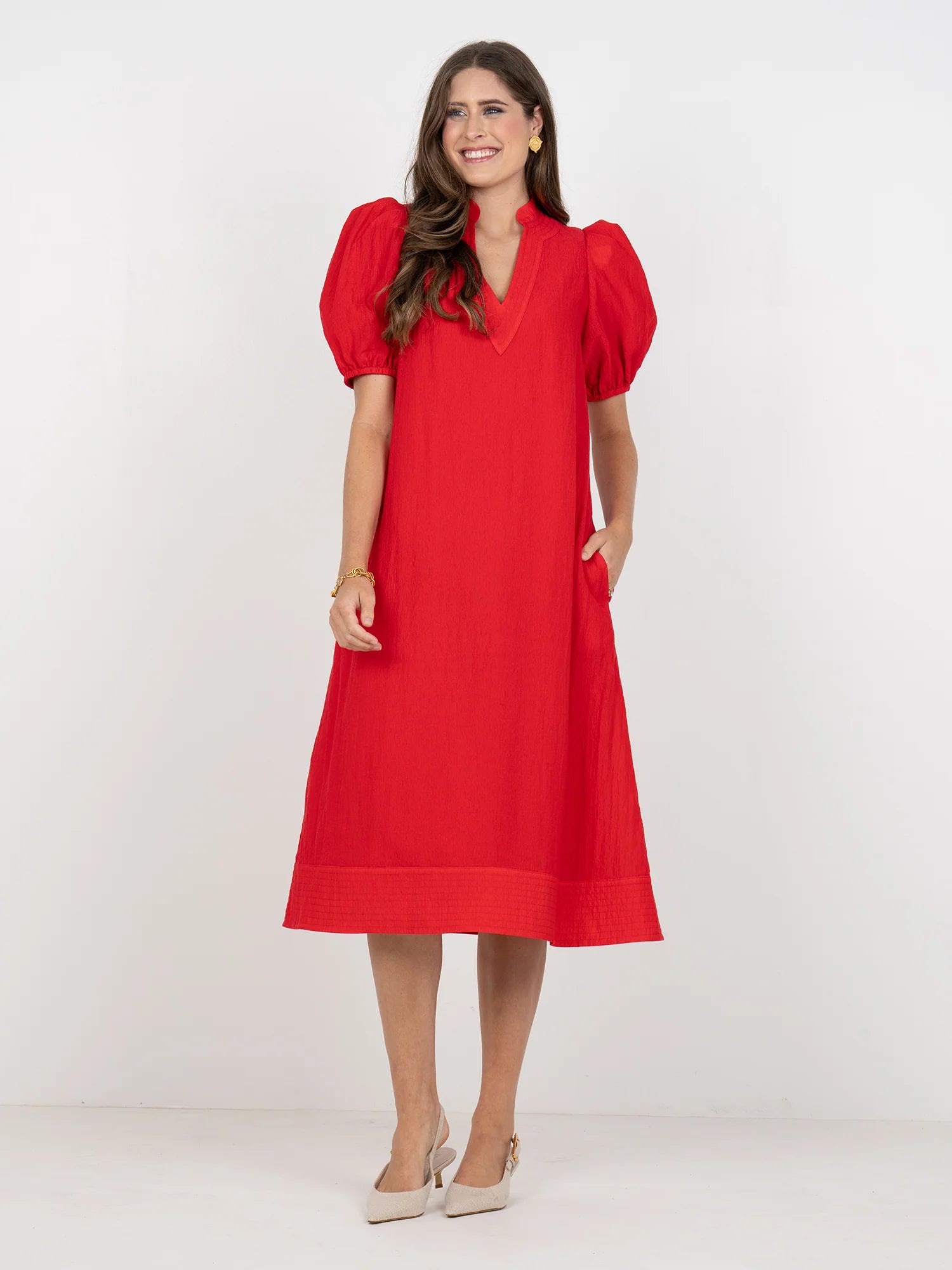 Hampton Dress-Cardinal Red
