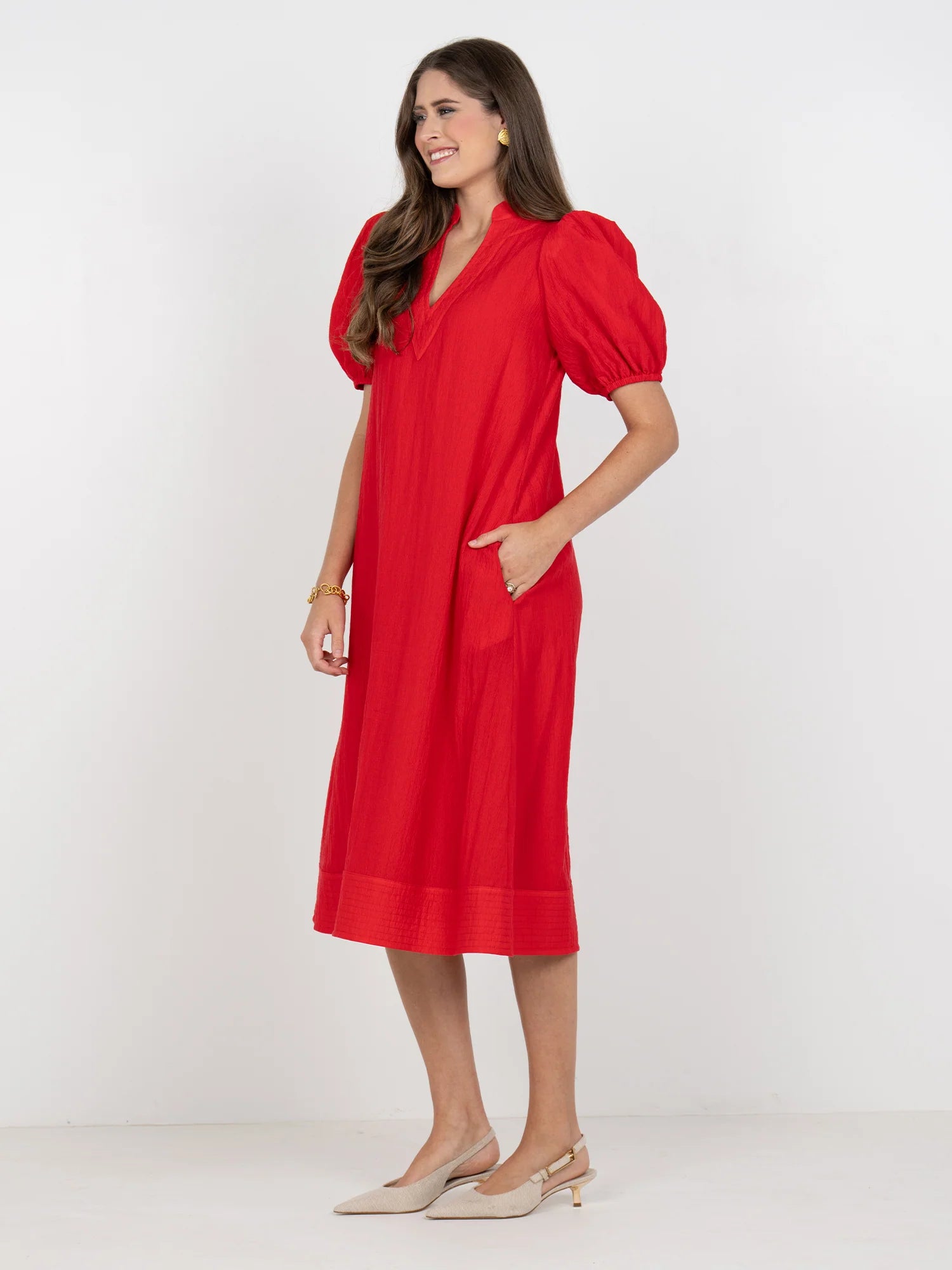 Hampton Dress-Cardinal Red