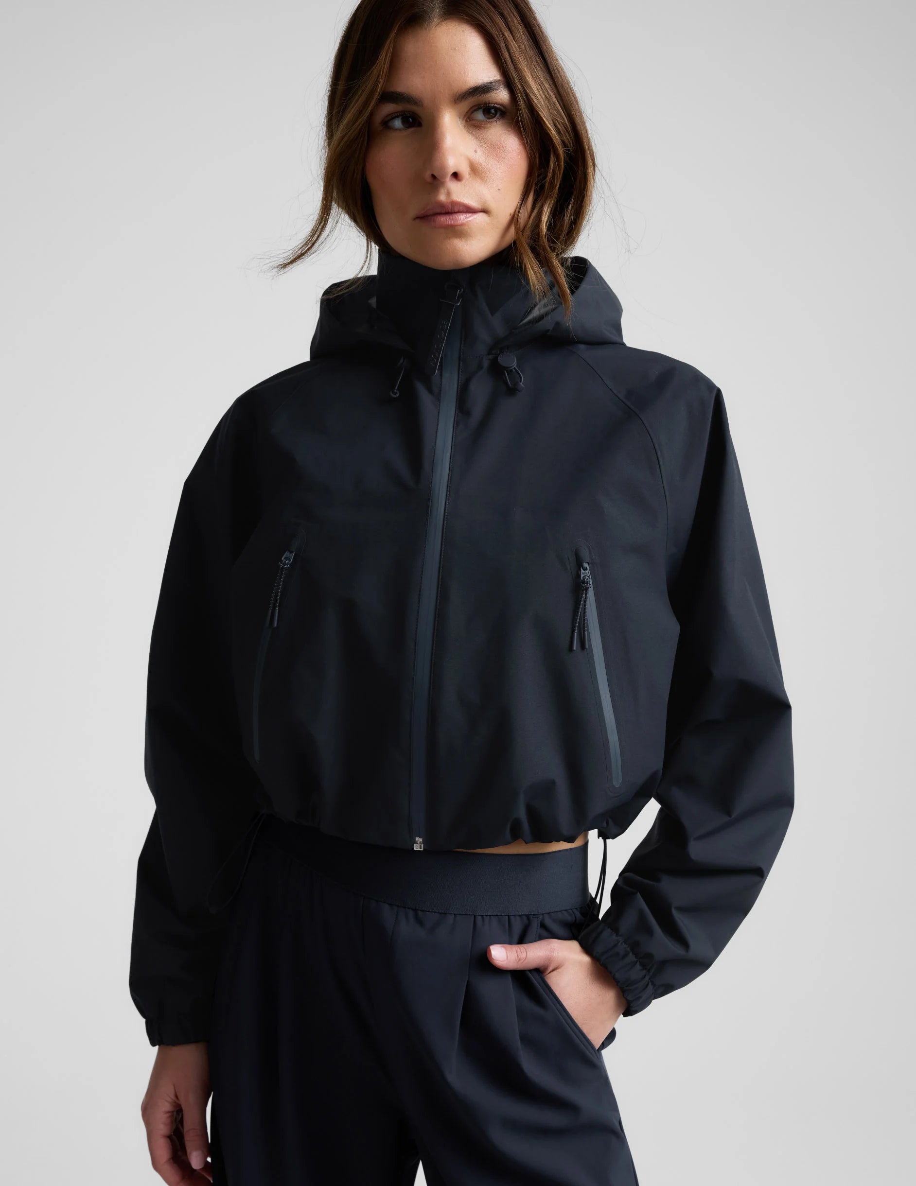 Rain or Shine Adjustable Hooded Jacket-Navy