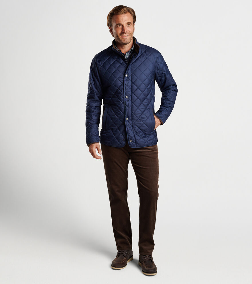 Suffolk Quilted Travel Coat - Navy