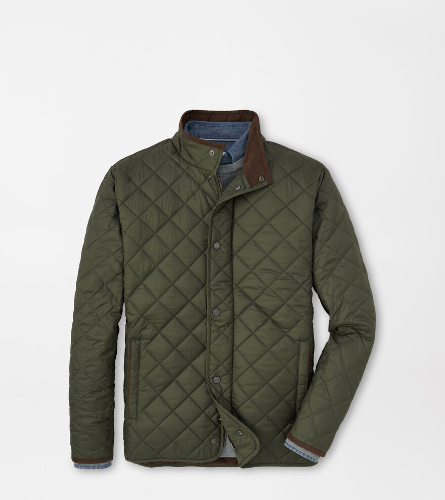Suffolk Quilted Travel Coat- Olive Green