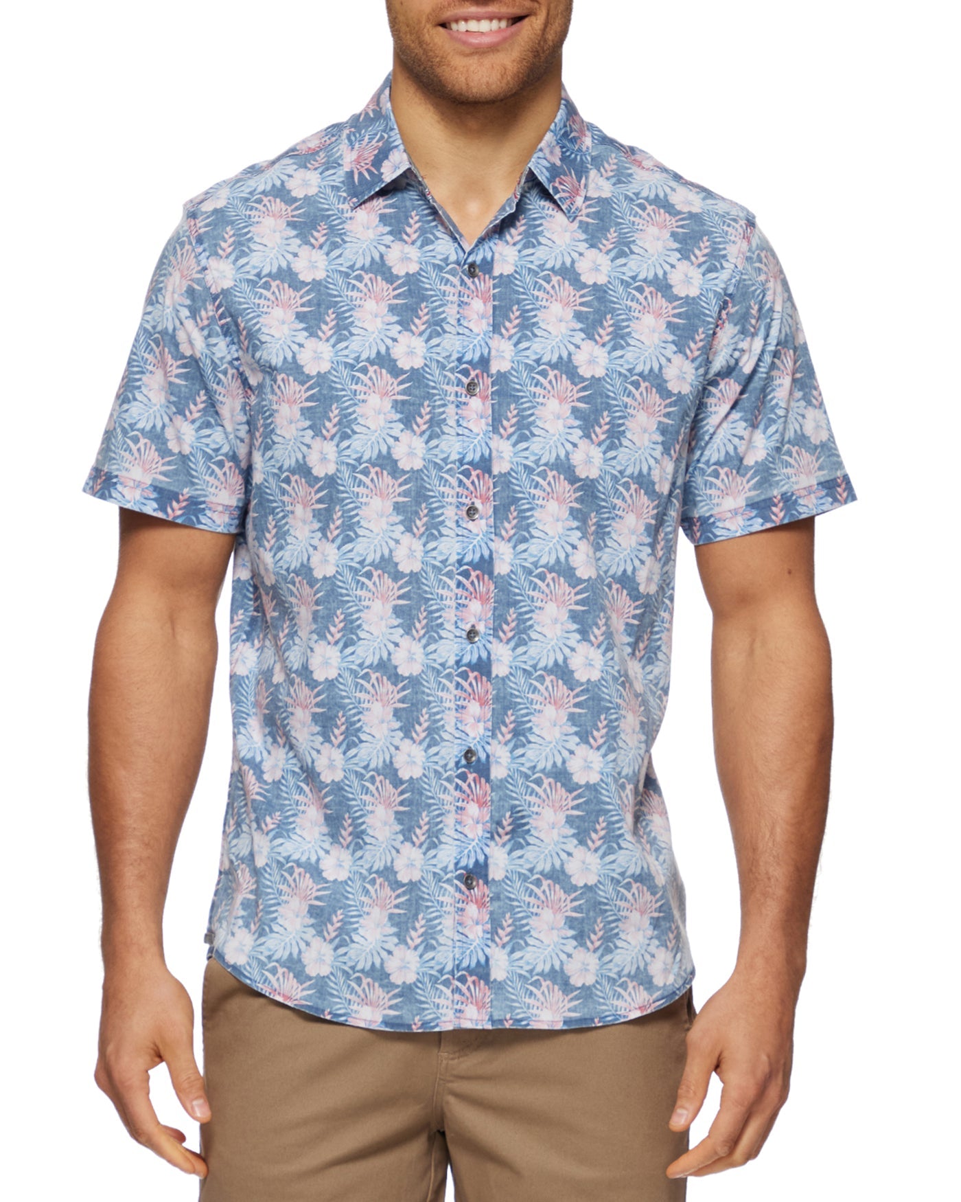 Puckett Vintage Hibiscus Print Shirt