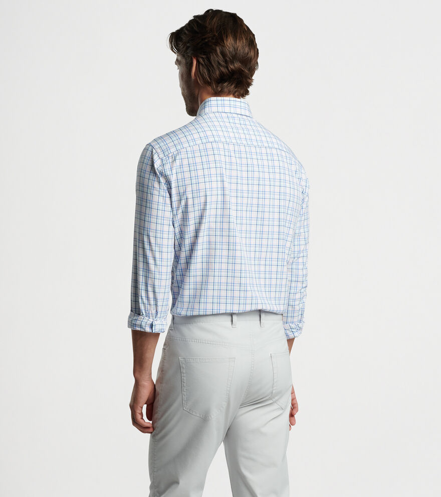 Roxbury Performance Poplin Tattersall - MARITIME