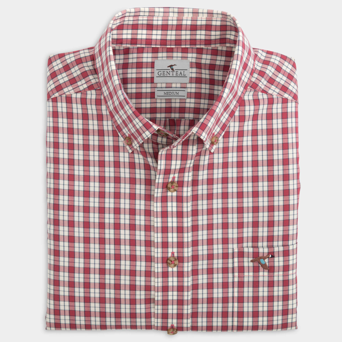 Bozeman Cotton Sport Shirt - Pomegranate Plaid