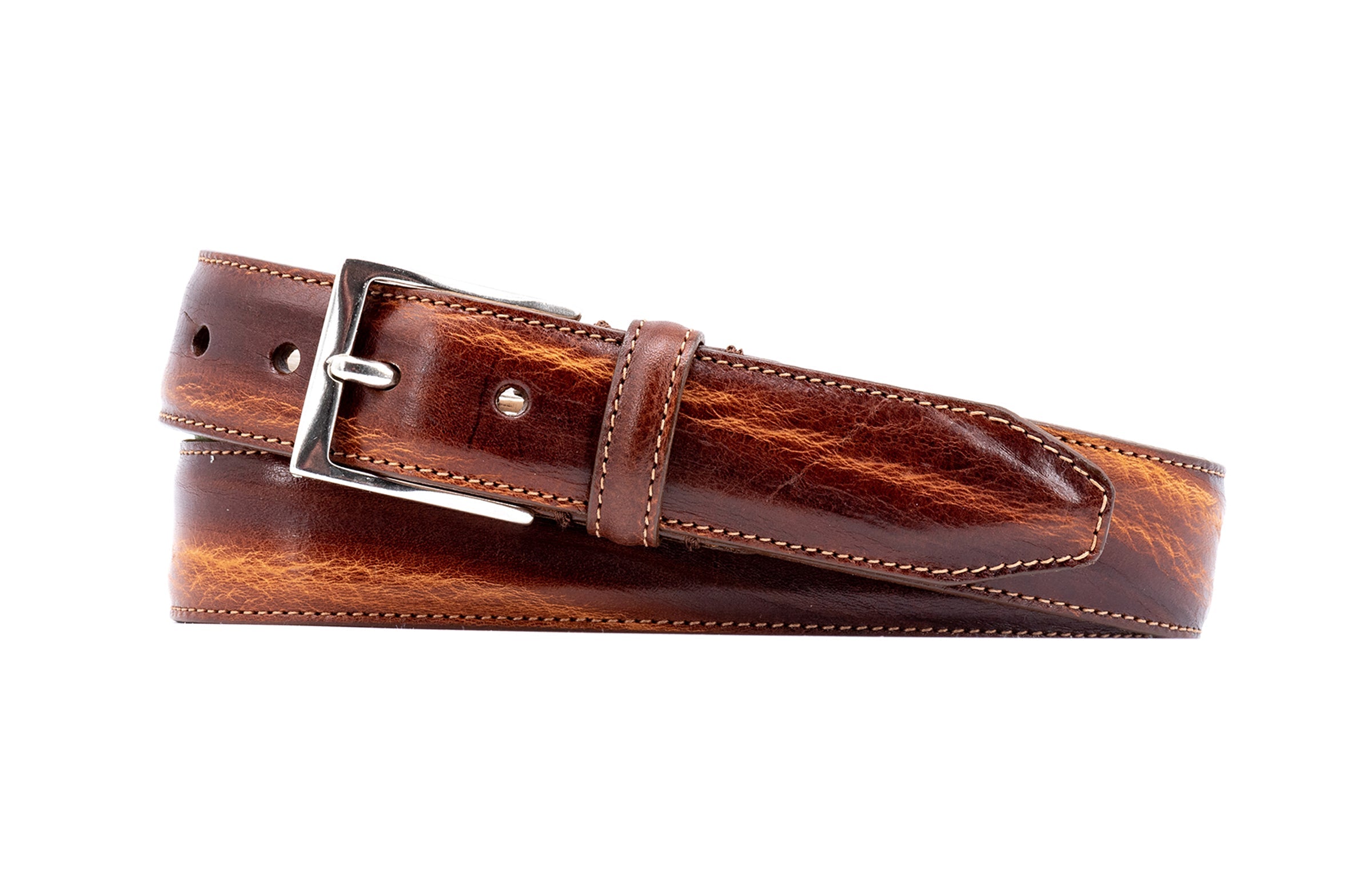 Perry Italian Saddle Leather Belt - CHESNUT