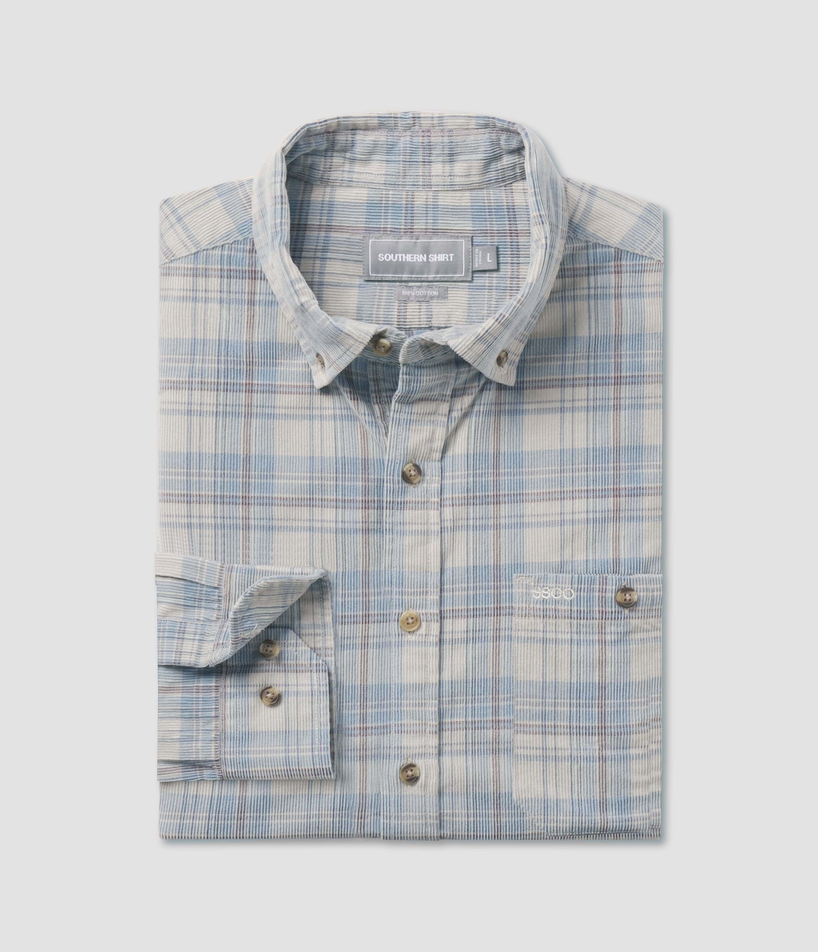 Braxton Cord Flannel - Skyline