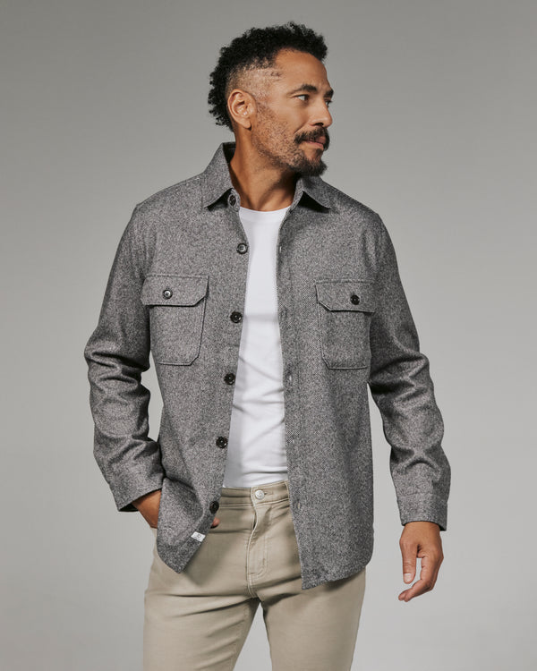 Generation Herringbone Shacket - Grey