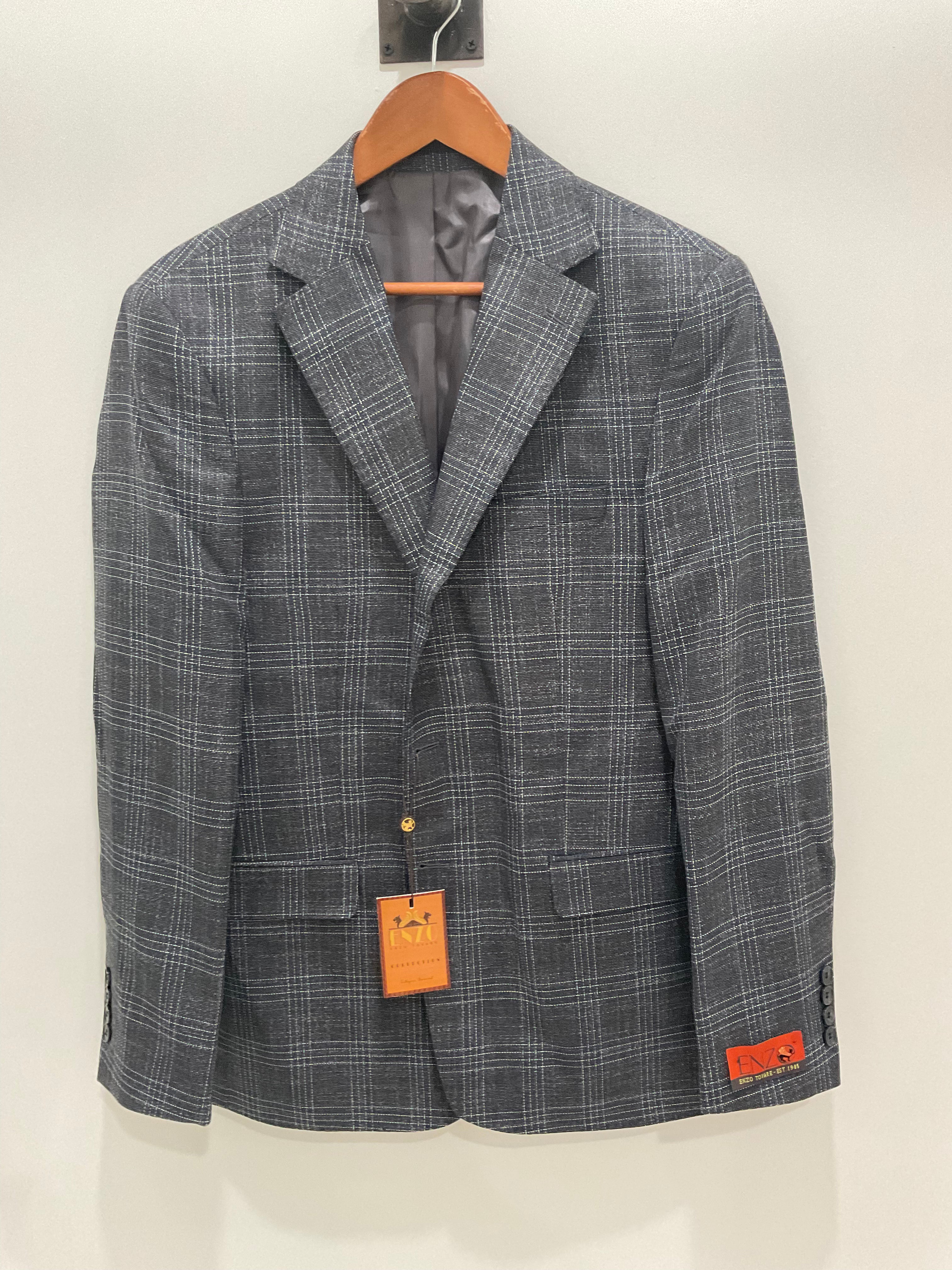 Charcoal and Blue Plaid Sportcoat