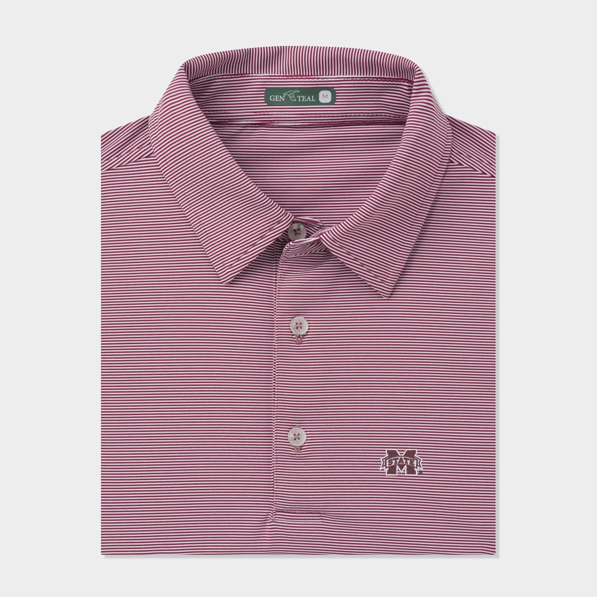 MSU Pinstripe Polo - MAROON