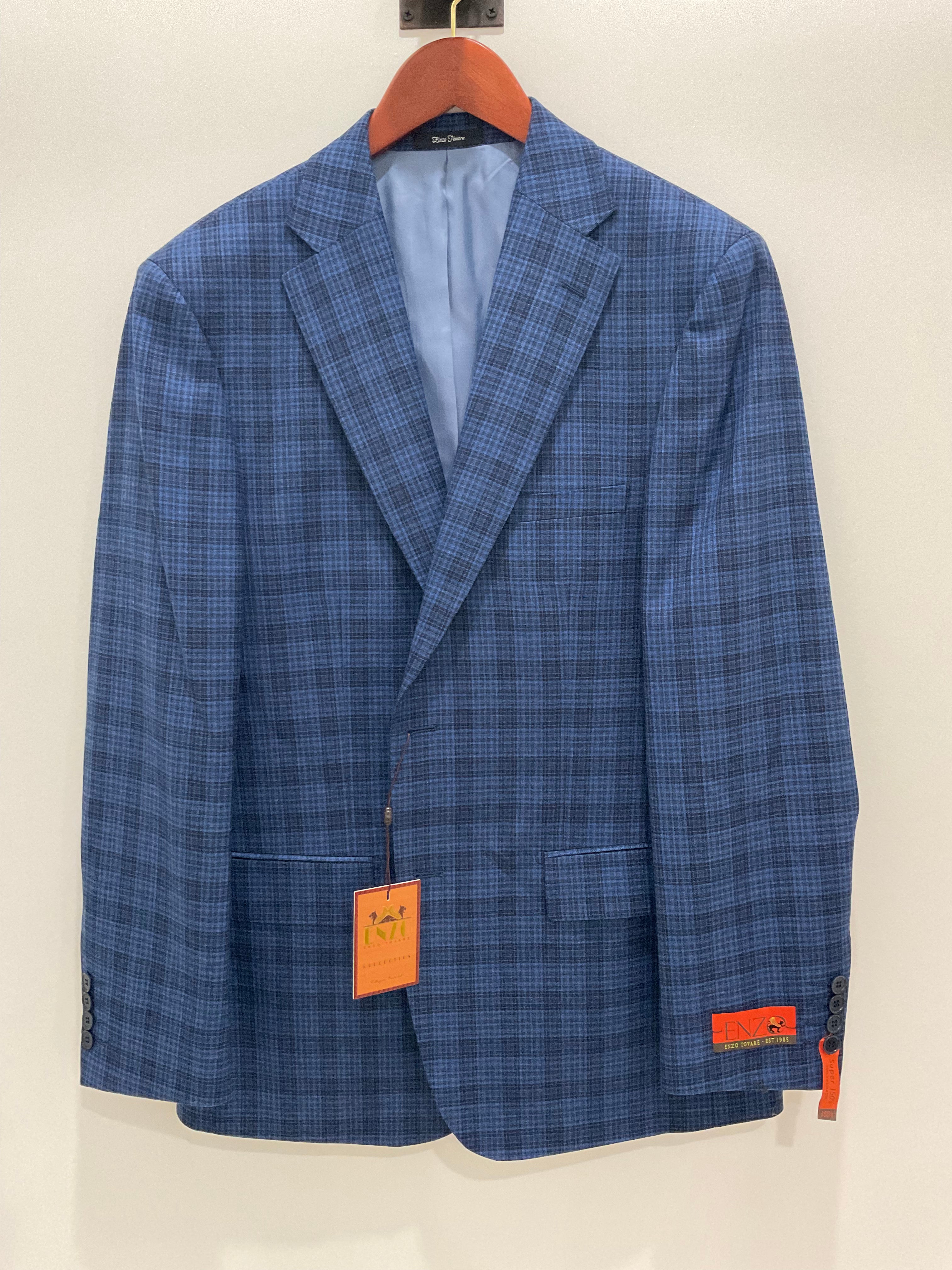 Enzo Tovare Blue Black Plaid Sportcoat