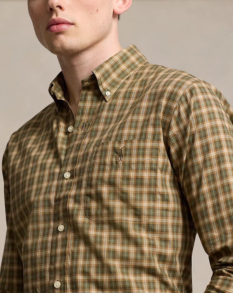 Plaid Twill Shirt - OLIVE/KHAKI