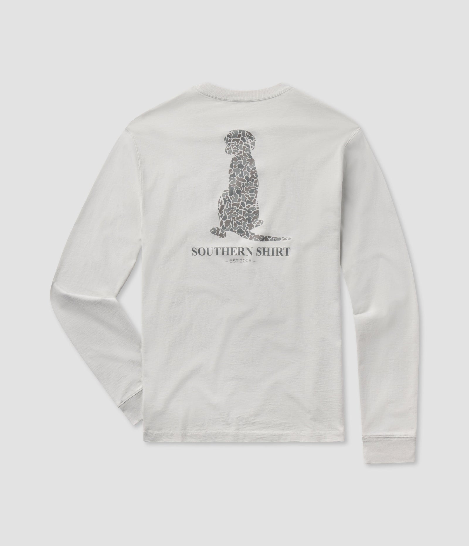 Here Boy Camo Dog LS Tshirt - OYSTER