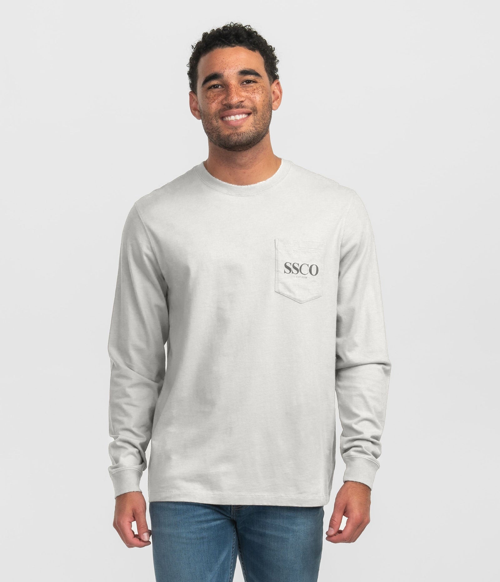 Here Boy Camo Dog LS Tshirt - OYSTER