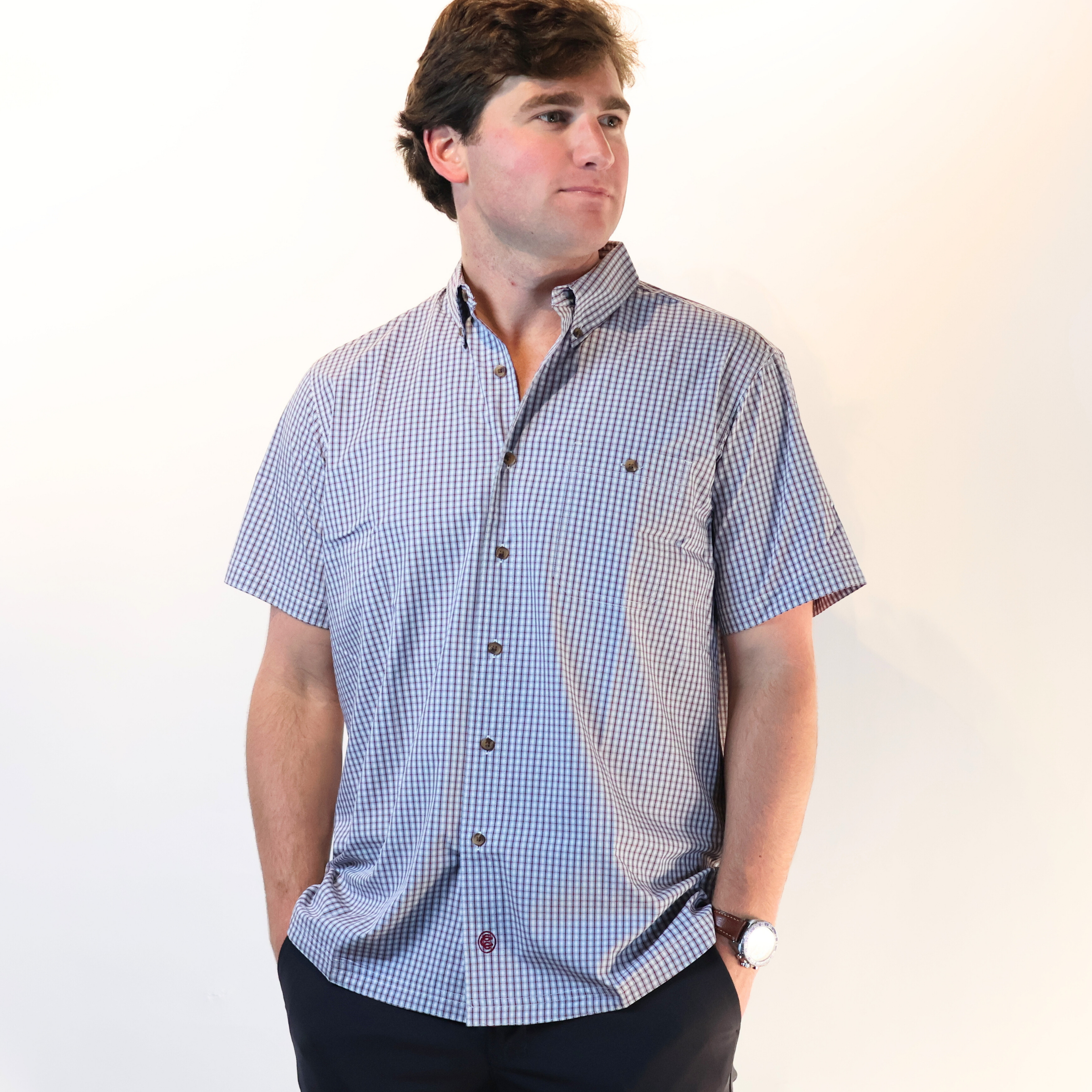 Western Short Sleeve Button Down - Redman
