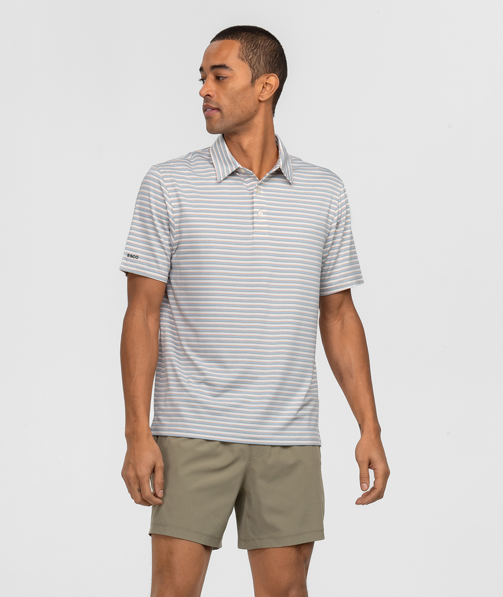 Cahaba Heather Stripe Polo - Hampton