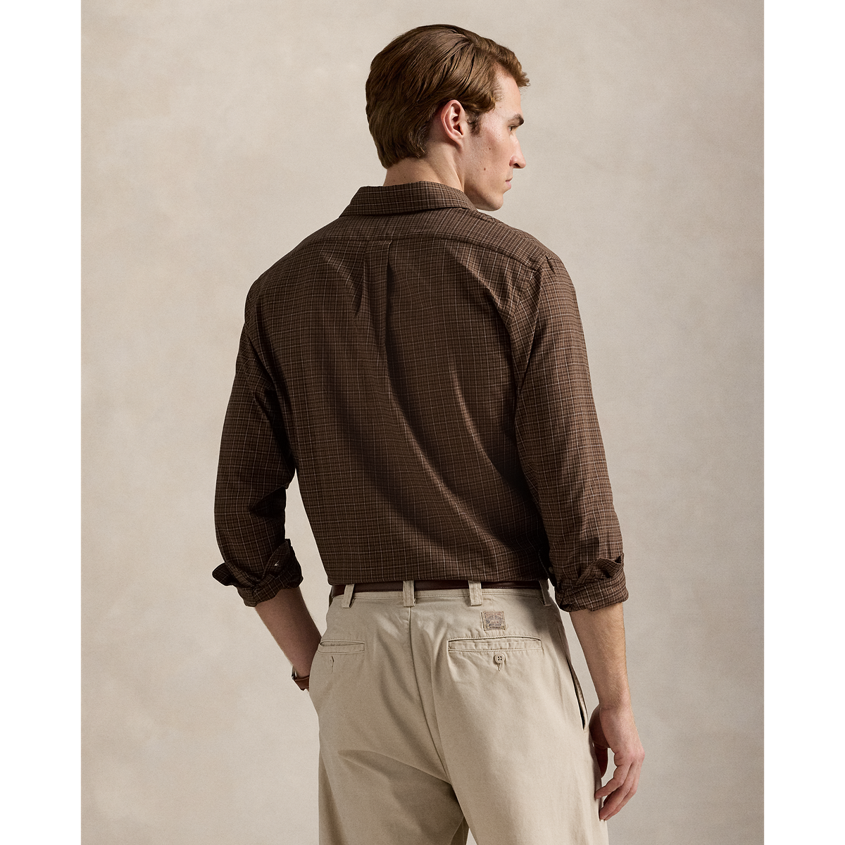 Sanded Twill Sport Shirt - Brown Multi