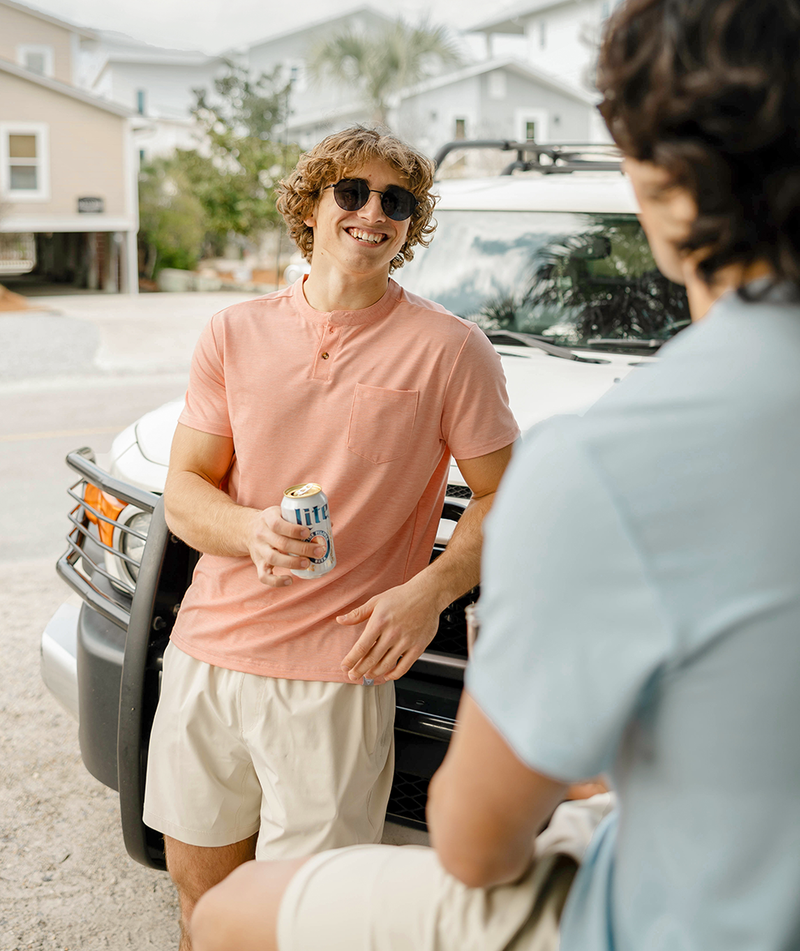 Max Comfort Henley - Coral Sky